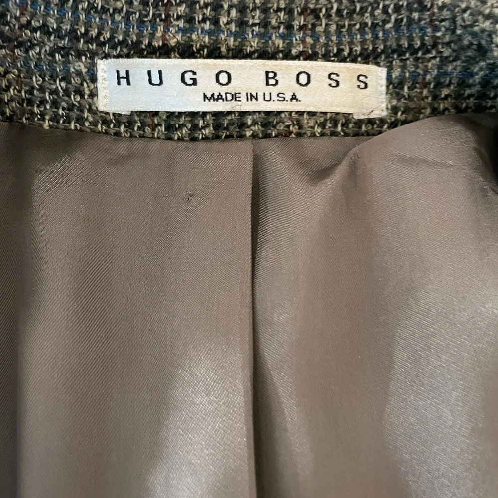 HUGO BOSS Made In‎ USA Vintage Finely Textured Tweed Check APOLLON Jacket 42 R